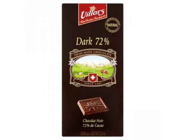 Villars горький шоколад 72 100 г